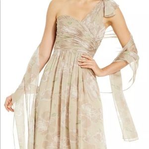 Adrianna Papell One Shoulder Chiffon Gown